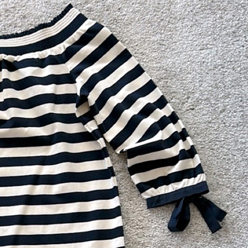 J. Crew Striped Off The Shoulder Dress - Picture 4 of 8